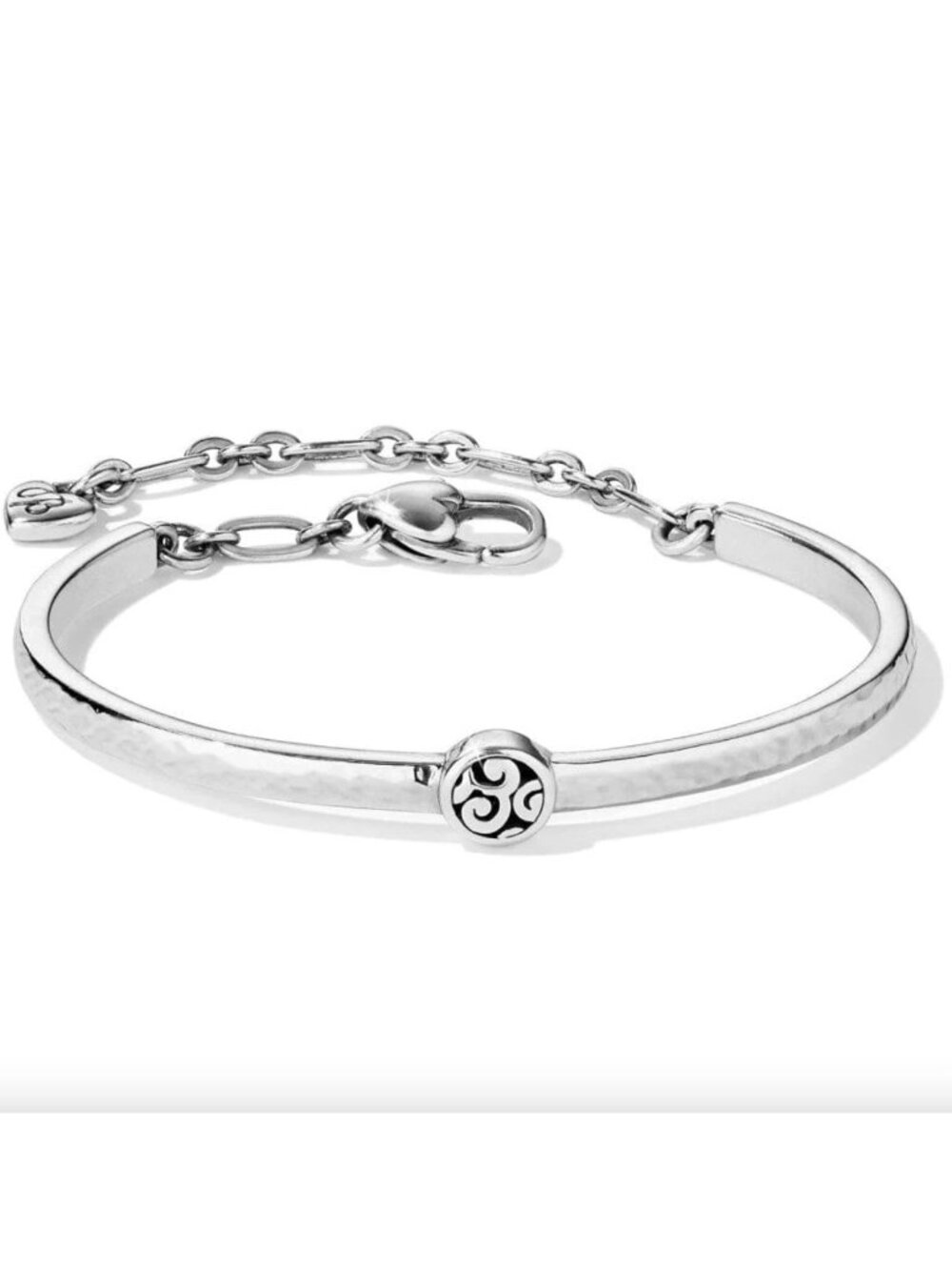 NWOT Brighton Mingle Motif Bar Bracelet Hammered Silver Tone Adjustable 7-3/8"